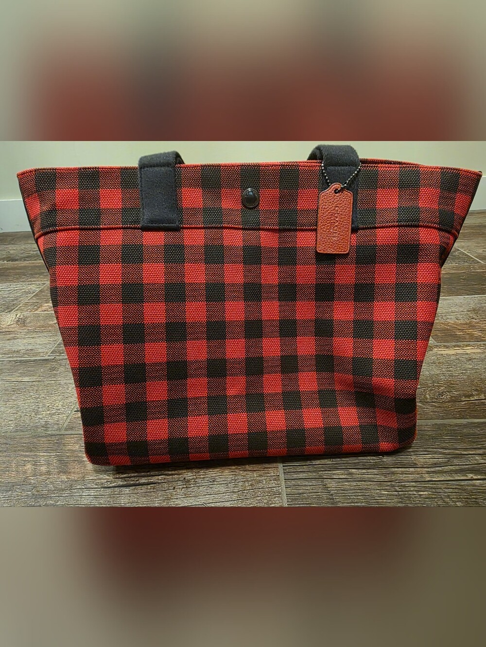 Coach Buffalo Plaid Tote